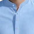 thumbnail image 5 of Men's Jersey Henley Short Sleeve Shirt Moisture Wicking Lightweight Cotton T-Shirts Casual Summer Basic Tee Shirt Size 3XL Sky Blue, 5 of 8