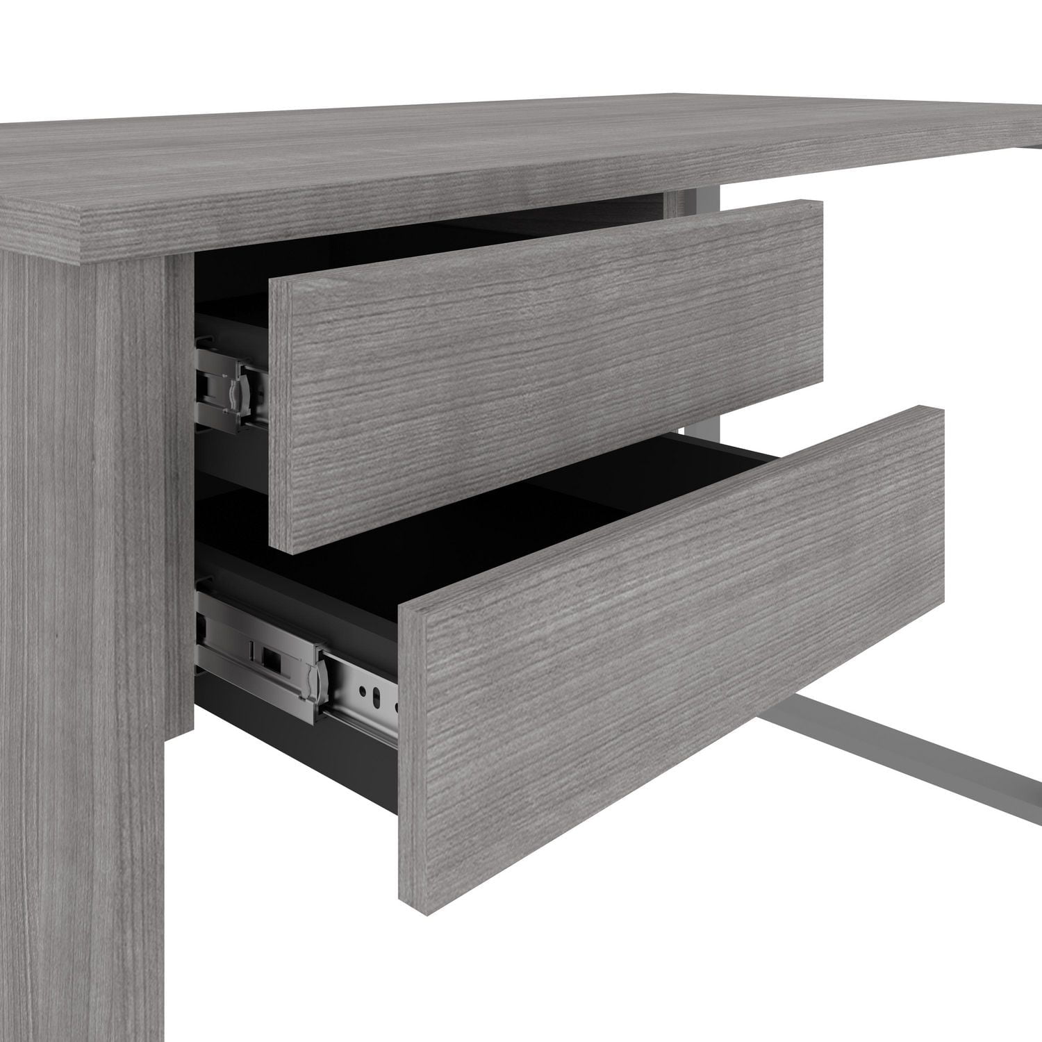 Petite table de Bureau 48L avec Patte de Métal en U Solay de Bestar, gris platine