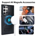 thumbnail image 2 of Allytech Case for Samsung Galaxy S22 Ultra, Hidden Kickstand PU Leather [Compatible with MagSafe] Case, [Anti-Drop & Shockproof] Ultra Slim Retro Protective Case for Women Men - Black, 2 of 8