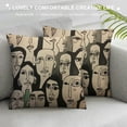 thumbnail image 3 of GOSMITH  Human Faces Throw Pillow Case Cushion Covers Abstract Line Art Texture with Hand Drawn  for Couch Bed Sofa Car Waist, 3 of 5