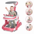 thumbnail image 3 of SIMANLI 5-in-1 Foldable Baby Walker, Height-Adjustable Push Walker with Wheels and Music Toys for Girls and Boys (Pink), 3 of 13