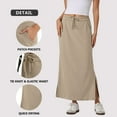 thumbnail image 6 of Nestiefly Womens Side Slit Maxi Skirts Elastic High Waisted Drawstring Casual Long Sweat Skirts, 6 of 7