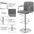 thumbnail image 4 of Duhome Elegant Lifestyle Bar Stool with Back Set of 2, Faux Leather Bar Stools with Arms Modern Adjustable Bar Chairs Gray, 4 of 7