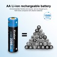 thumbnail image 5 of Kratax USB Rechargeable AA Batteries, 4Pcs 1.5v 3300mWh Lithium Batteries AA, 2H Fast Full Charged, 1500 Cycles, 4-in-1 USB to Micro USB Charging Cable, 5 of 8