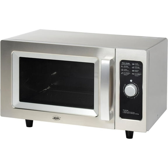 Global Industries 242942 Nexel Commercial Microwave Oven, 0.9 Cu. ft., 1000 W, Dial Control, Stainless Steel