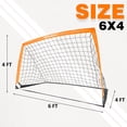thumbnail image 2 of BOHEN 6x4FT Portable Soccer Goal for Kids Backyard with Carry Bag - Easy Folding Lightweight Fun for Outdoor Indoor Training Games for Teen Youth Adult (Orange, 6x4FT, 1 Pack), 2 of 8
