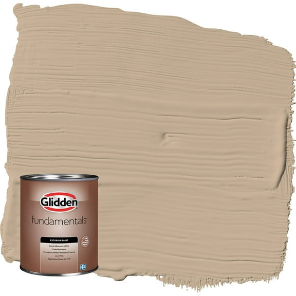 Glidden Fundamentals Persuasion / Beige Flat Exterior Paint, 1 Quart