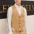 thumbnail image 3 of CENL Men's Formal Business Casual Dress Vest Suit Slim Fit Tuxedo Waistcoat Coat, 3 of 9