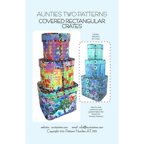 Covered Rectangular Crates Sewing Pattern from Aunties Two