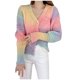 thumbnail image 2 of Pntutb moda mujer Casual manga larga botón Tie-dyed suéter corto señoras prendas de vestir liquidación Pntutb Pntutb-1460, 2 of 6
