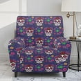 thumbnail image 2 of FUIALDOLG Purple Sugar Skull Rose Print Slipcovers for Recliners 4pc Elastic Fashion Sofa Cover Set with Side Pockets Fits Small Chairs Furniture Protection Easy to Clean, 2 of 7