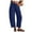Blue, variant on Hauaitttt Women's Corduroy Pants Barrel Mid Rise Elastic Waist Cord Pants Casual Wide Leg Baggy Trouser with Pockets Casual Pants for Women plus Size with Pockets Business Casual Pants for Women Size