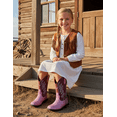 thumbnail image 5 of PatPat Toddler Size 9 Pink Cowboy Boots,Square Toe Mid Calf Embroidered Cowboy Boots Western Riding Shoes, 5 of 7