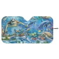 thumbnail image 3 of Xixirimido Car Windshield Sun Shade Foldable Sunshade Front Window Cover Sun Visor for Trucks SUVs Sedan Universal Car Interior Accessories, Sea Turtle Fishes Dolphin Undersea, 3 of 8