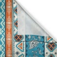thumbnail image 3 of Ambesonne Tribal Kitchen Curtains, Floral Aztec Art Pattern, 55"x39", Blue Orange and White, 3 of 3