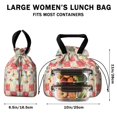 thumbnail image 5 of Pioneer Flower Floral Print Pattern Drawstring Lunch Bag Women - Drawstring Lunch Bag Insulated for Work Office - Stain-Resistant Large Lunchbags for Women with Multi-Pockets, 5 of 6