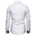 thumbnail image 4 of Fesfesfes Blouse Shirt for Men Fall Colorblock Casual Business Slim Fit Long Sleeve Turndown Top Blouse Sale on Clearance, 4 of 9