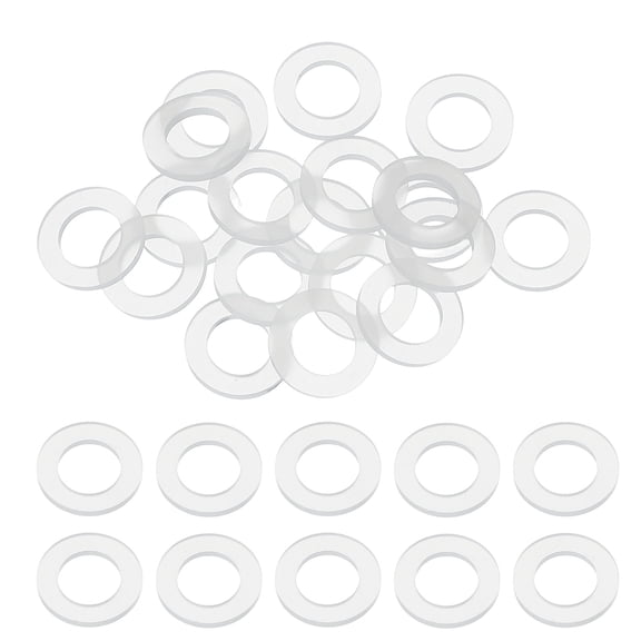 20 Pcs M5 Silicone Flat Washers 5mm ID 10mm OD 1mm Thick Plain Washer Grommets Sealing Spacer Gasket Ring Water Hose Washers, White