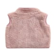 thumbnail image 3 of Infant Sleeveless Plush Vest Kids Solid V-neck Zipper Outerwear, 3 of 6