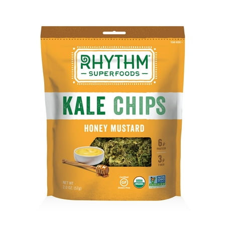 Rhythm Superfoods Kale Chips, Honey Mustard, 2 Oz