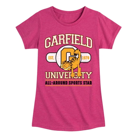 Garfield - University Sports Star - Toddler & Youth Girls Short Sleeve Graphic T-Shirt