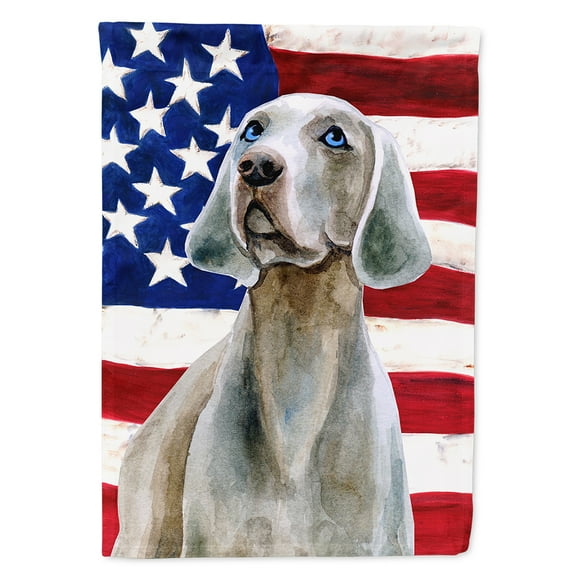 Carolines Treasures BB9674CHF Weimaraner Patriotic Flag Canvas House Size  Large multicolor