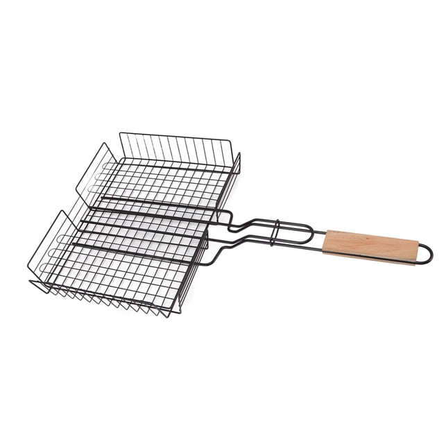 Cesta De Malla Para Parrilla De Pescado, Cesta Para Asar A La Parrilla De Hierro Para Barbacoa, Mango De Haya Antiadherente Para Picnic ANGGREK Descripción de la referencia