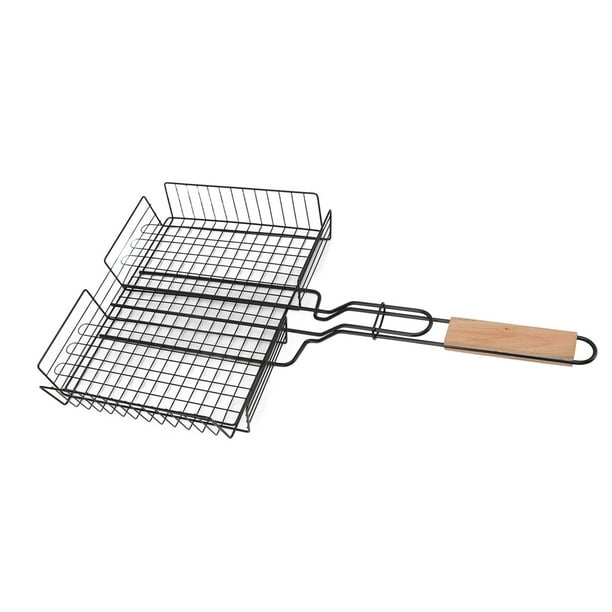 Estante para barbacoa para acampar, cesta para asar a la parrilla para barbacoa, cesta para asar a la parrilla sin barbacoa, cesta de malla para parrilla de barbacoa, funcionalidad inteligente Jadeshay A