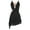 Black, variant on Women Figure Skating Dress Rhinestone Lyrical Dance Flowy Tulle Skirt Leotard Ballet Dancewear White XXL