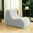 thumbnail image 3 of Jaxx Uptown Modern Armless Accent Chair, Boucle Silver, 3 of 5
