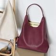 thumbnail image 3 of Bolso Hobo HOXIS de piel vegana suave para mujer, color rojo oscuro, 3 of 5