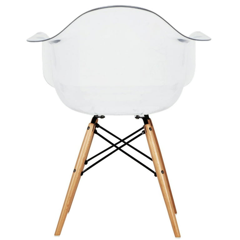 Retired)2xhome Clear Mid Century Modern Plastic Dining Chair
