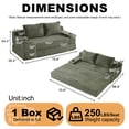 thumbnail image 2 of Leumius Futon Sofa Bed,Convertible Corduroy Boneless Couch with Cup Holders & Pocket,2-in-1 Foldable Sleeper Sofa for Living Room, Small Spaces, Bedroom, No Assembly,Green, 2 of 10