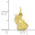 thumbnail image 3 of 10k Yellow Gold Polished & Diamond Cut Flower in Heart Charm Pendant, 3 of 7