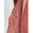 thumbnail image 3 of Yunliwuli Women’s Tie-up Front Tops Long Sleeve V Neck Plaid Print Shirts Blouses with Heart Pockets, 3 of 9