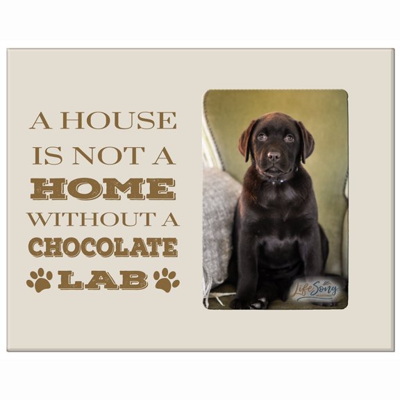 Inspirational Wooden 8x10 Picture Frame for Pet Dogs holds 4x6 photo A House Chocolate Lab