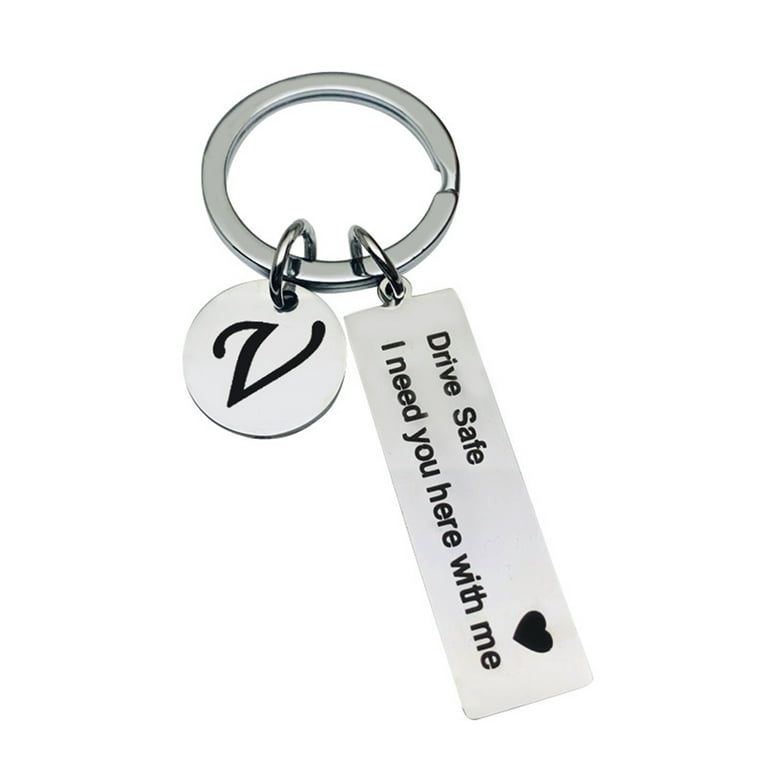 Verpersoonlijking toewijding Vervelend Xinwanna Key Holder Letter Pattern Fathers Day Gifts Stainless Steel Drive  Safe Keychain for Home (Type V) - Walmart.com