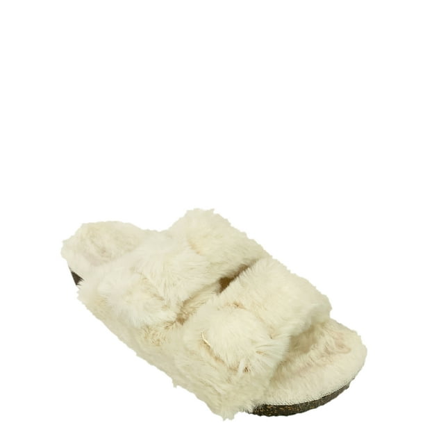fur slide on slippers
