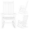 Square Wooden Rocking Chair,24.41 x 33.86 x 46.06inch-White