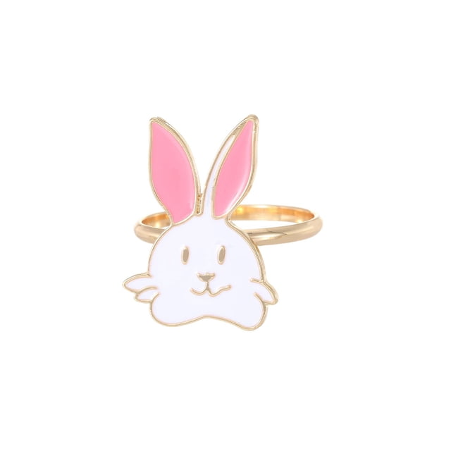 Cheapark Metal Easter Bunny Napkin Rings Set of 1 for Festive Table Decoration Spring Dinner Party