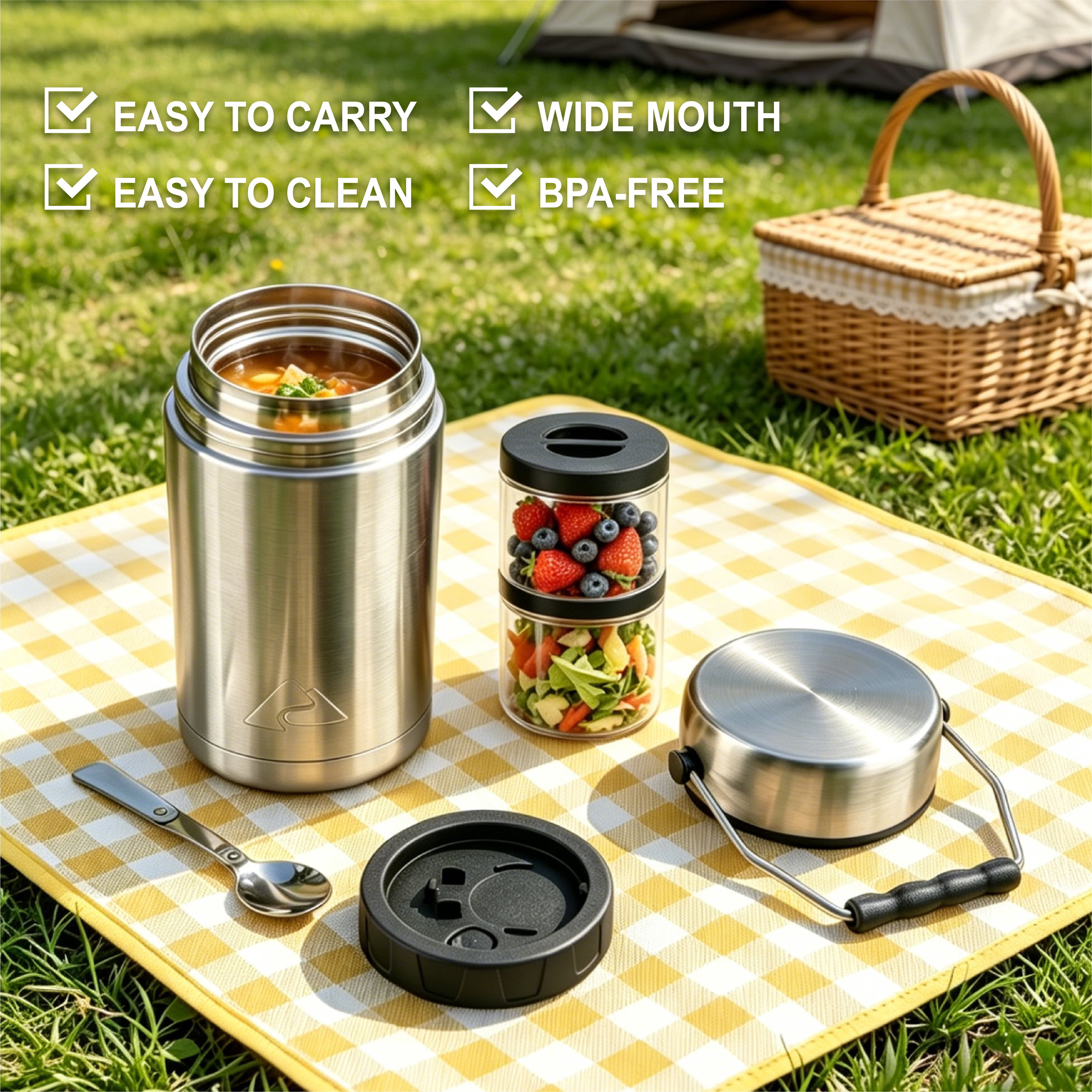 Ozark Trail 47 oz Stainless Steel Insulated Food Jar