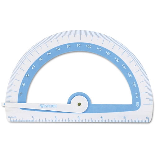 Westcott Soft-Touch School Protractor with Microban Protection, Assorted Colors by ACME UNITED CORPORATION