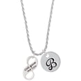 thumbnail image 1 of Delight Jewelry Silvertone God Gave Me You Infinity Sign Silvertone Script Initial Disc - B - Charm Necklace, 20"+3", 1 of 4