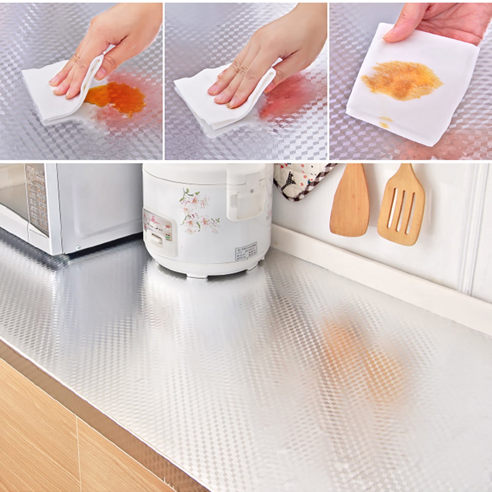 Home Kitchen Waterproof Oil Proof PVC Foil Self Adhesive Wall Cabinet Sticker