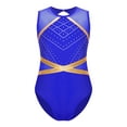 thumbnail image 3 of TSSOE Kids Girls Rhinestone Gymnastics Leotard Ballet Tumbling Unitard Biketard Skating Jumpsuit Dancewear Blue 14, 3 of 5
