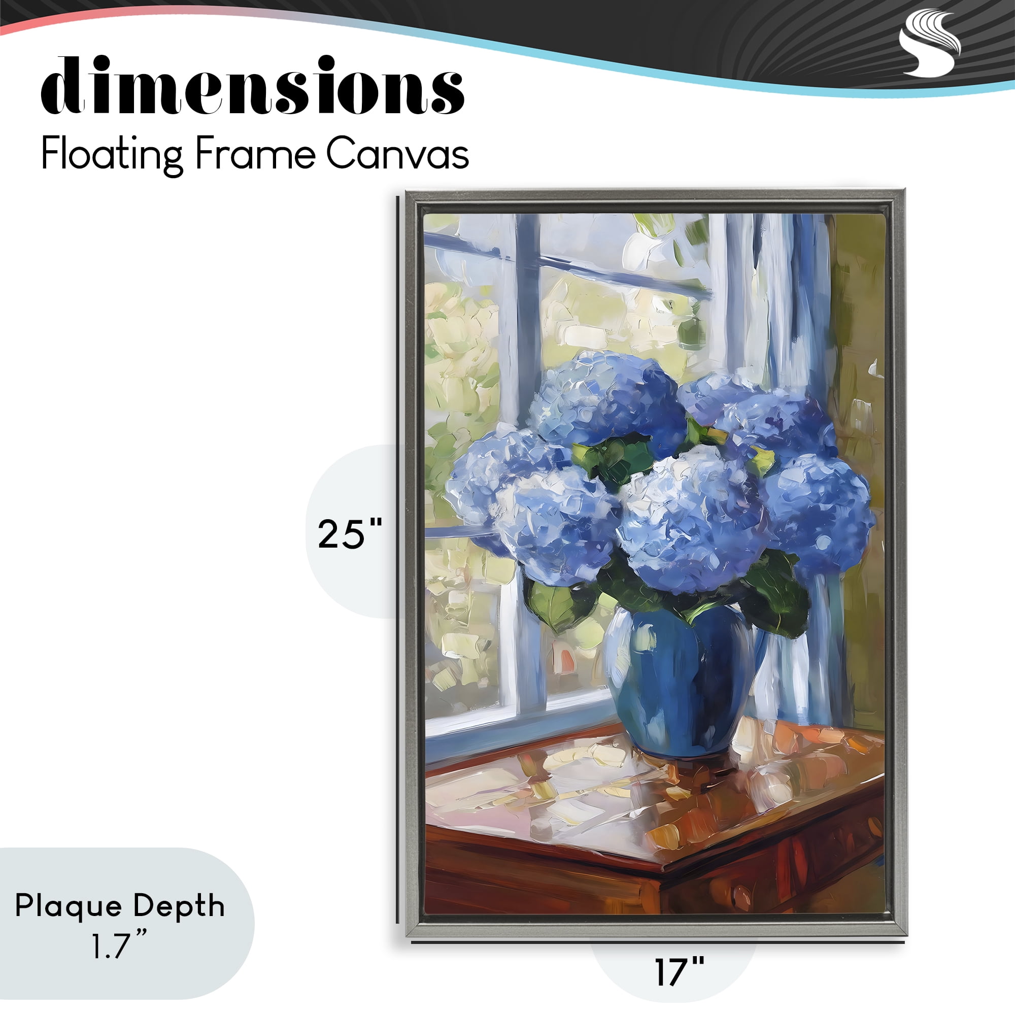Stupell Industries Winter Hydrangeas by Window Gray Framed Floater Canvas Wall Art, design by Creative Studio