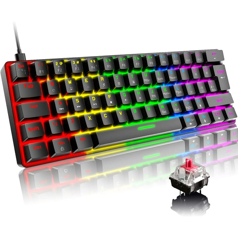 TMKB T68SE Wired 60% Mechanical Gaming Keyboard RGB Backlit Hot-Swappable  Keyboard 68 Keys Wired Gamer Keyboard for PC Gaming