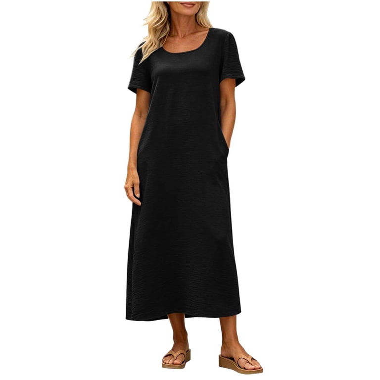 ladies t shirt maxi dresses Dokotoo Summer for Women Dress Stripe 2026 Long Dresses Brown But the benefits dont stop there Vbvc Women's Crew Neck Textured