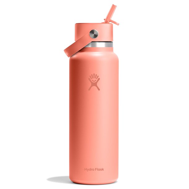 Botella de agua Hydro Flask de 1.2 L, boca ancha con tapa de pajita flexible