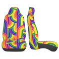 thumbnail image 2 of LAKIMCT Rainbow Stripes Car Seat Covers Vehicle Front Seat Covers Universal Fit Seat Protector, 2 of 9